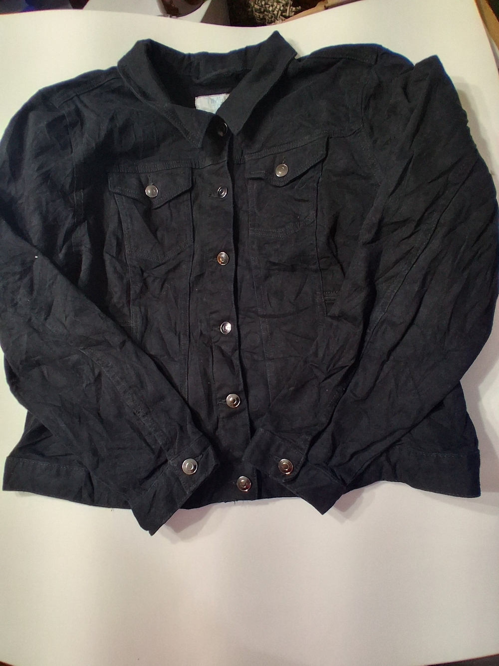 Time and Tru Black Denim Jean Jacket Womens XXXL 22 Plus Size